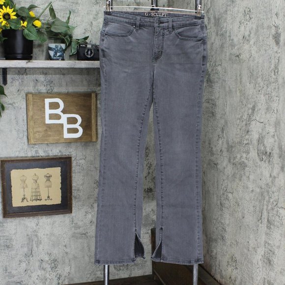 NWT G BY GIULIANA Womens Lycra Inside Slit Boot-Cut Jean 10 Valley Gray Wash - Picture 2 of 8